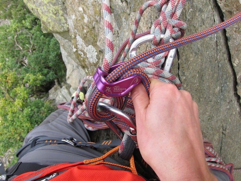 Belaying a leader with double ropes   © Dan Bailey