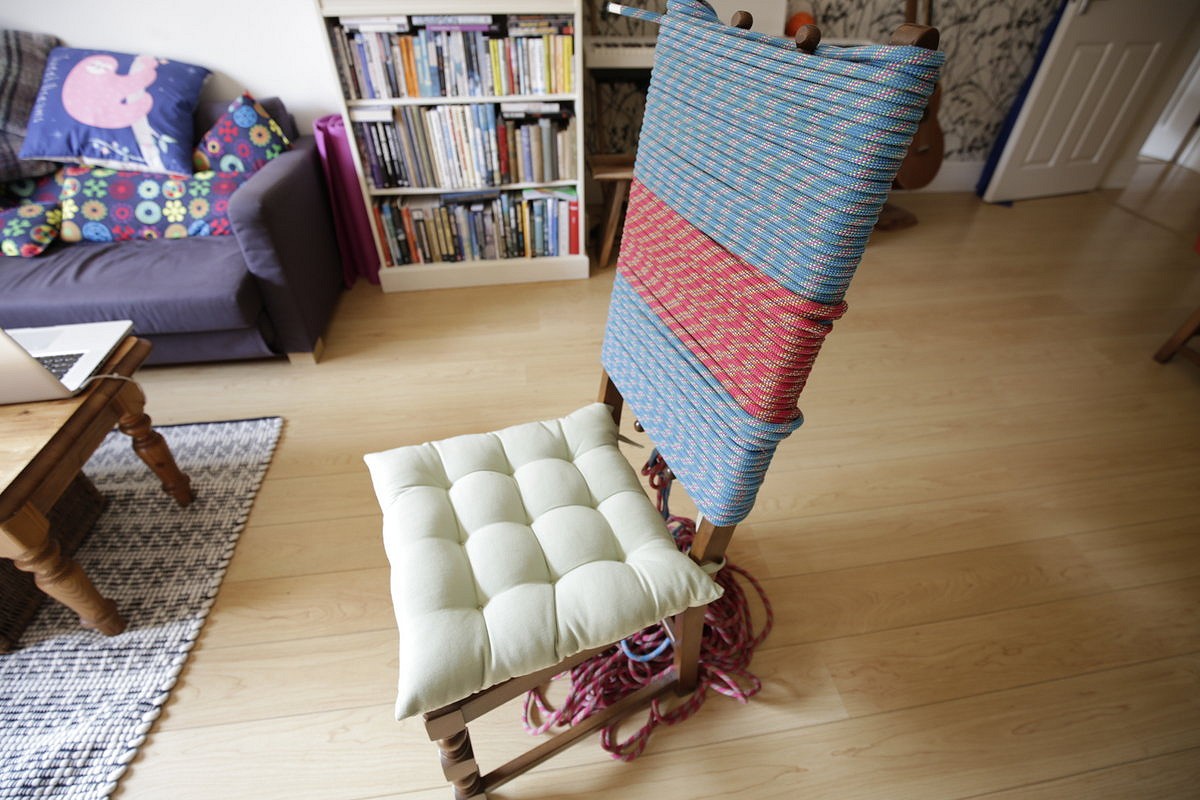 A jazzed-up rope chair  © Natalie Berry