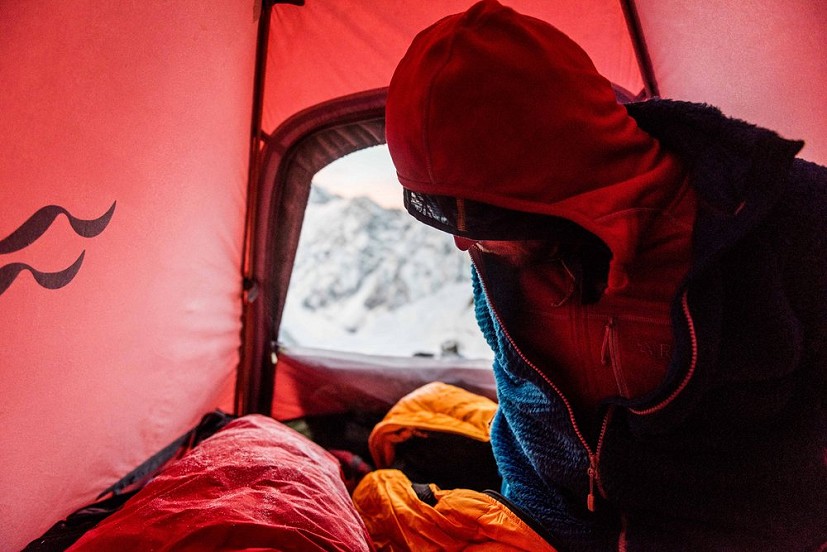 Marek Klonowski at Camp 3 on the Nanga Dream '16 winter attempt of Nanga Parbat (4608m), Pakistan.  © Rab
