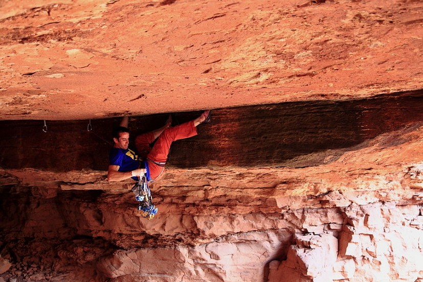 Tom on Silence Of The Lambs, 5.13b  © Mike Hutton