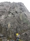 Josh Short and Alex Bull (photographer) preparing for first multipitch climb with UEA climbing club