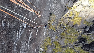 Dan following the main pitch of Skye Wall  © James McHaffie