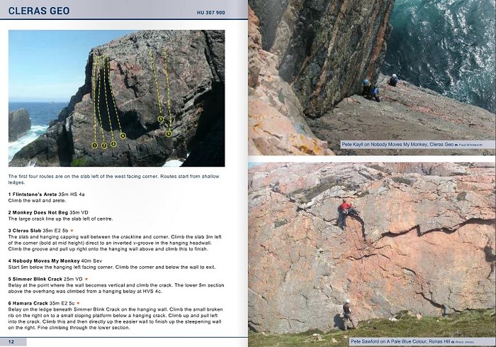 Shetland Climbing Guide - Sample Page  © Shetland Climbing Guide / Al Whitworth