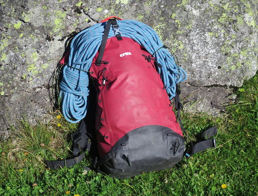 Packed for a multi-day Alpine rock trip   © Will Harris
