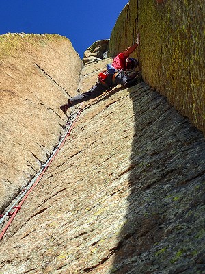 A Random Climber desperately trying to rest on El Matador, Devils Tower   © A Random Climber