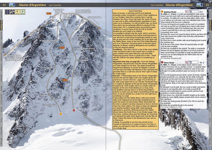 A spread from the Chamonix Rockfax guidebook  © Rockfax