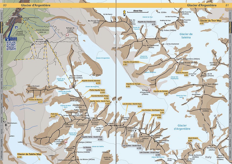 Chamonix Rockfax - Map  © Rockfax