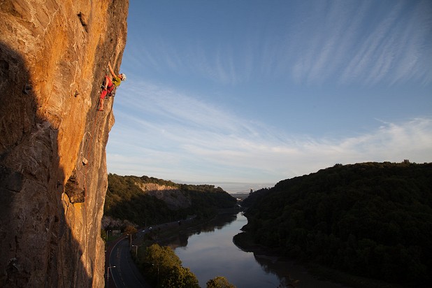 Rob Greenwood on Arms Race in Avon Gorge  © Penny Orr