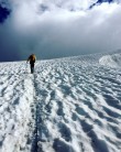 Trying to stay ahead of the storm on the Mont Blanc massif