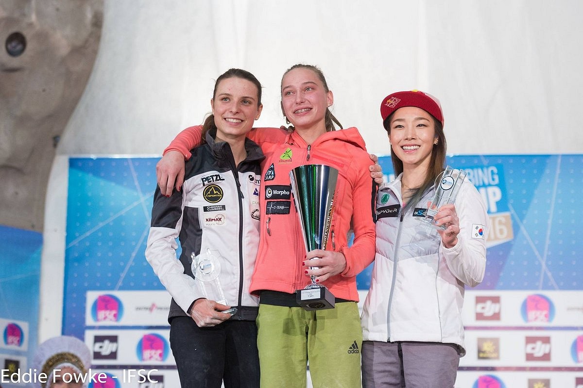Women's overall Lead podium  © Eddie Fowke/IFSC