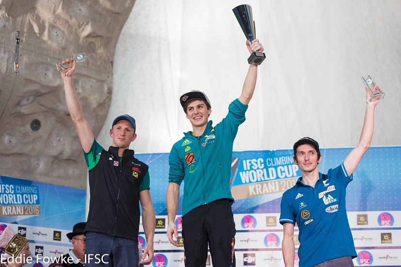 Men's lead overall podium  © Eddie Fowke/IFSC