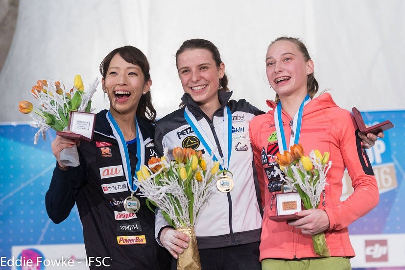 Women's Kranj podium  © Eddie Fowke/IFSC