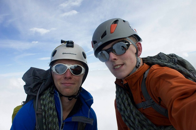 Euan (right) and Willis Morris climbing in Chamonix  © Euan Ryan