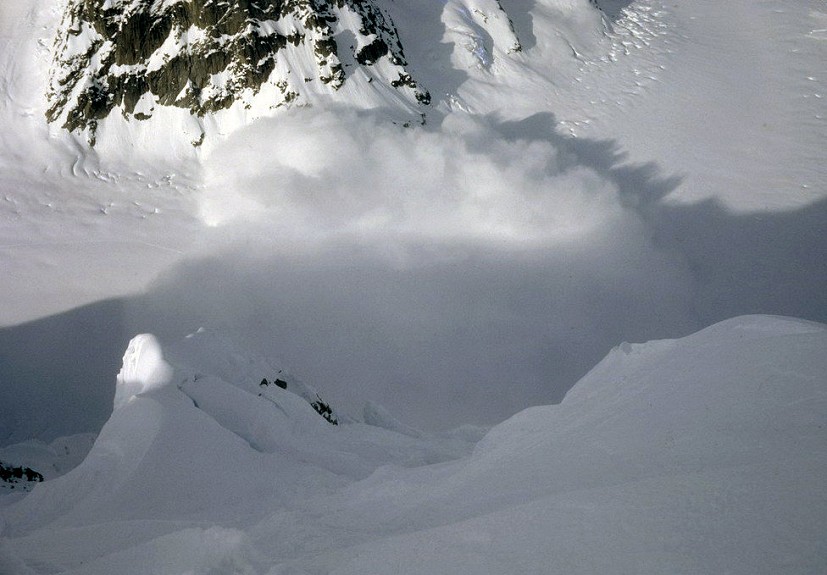 Avalanche down the North Face of Mt Huntington  © Steve Bell Collection