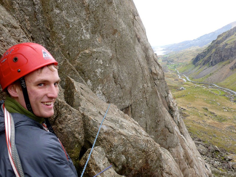 New UKC team member Theo Moore on Dinas Mot  © Theo Moore Collection