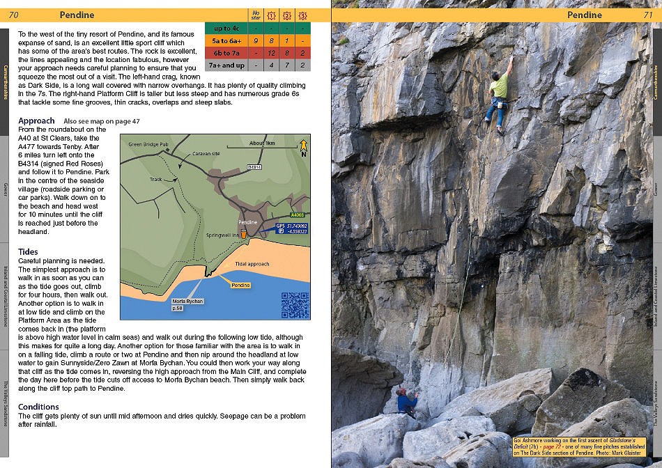 South Wales Sport Climbs Review - Example page 2  © Rockfax