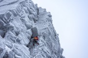 lean conditions on an early season ascent