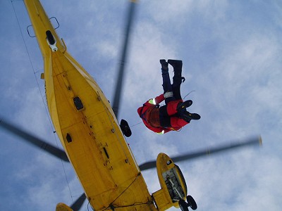 Tom Hodgkinson being winched out of coire nan lochain  © GDes