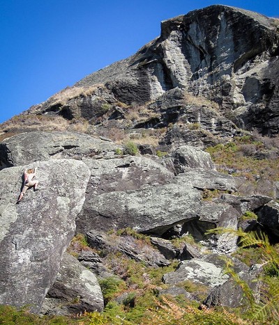 Solo Climbing in Wanaka, NZ. Not too high and not too hard - but is it all worth it?!  © Stu McInnes