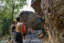 Mark Brown enjoying the Khon Kaen bouldering Festival at Nam Phong.