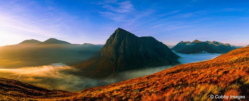 Returning to capture the the same composition but this time a changing season. Buachaille Inversion.  © Dave Cuthbertson