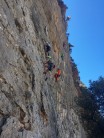 Crispy climbing Ahtarmas, 5a at Arginonta Valley, a newly developed crag on Kalymnos. October 2016