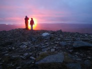 Sunset from Meall a Buachaille: first time walking at night for wife and daughter.