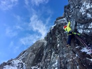 Starting up Central Grooves on a clear day in Glencoe