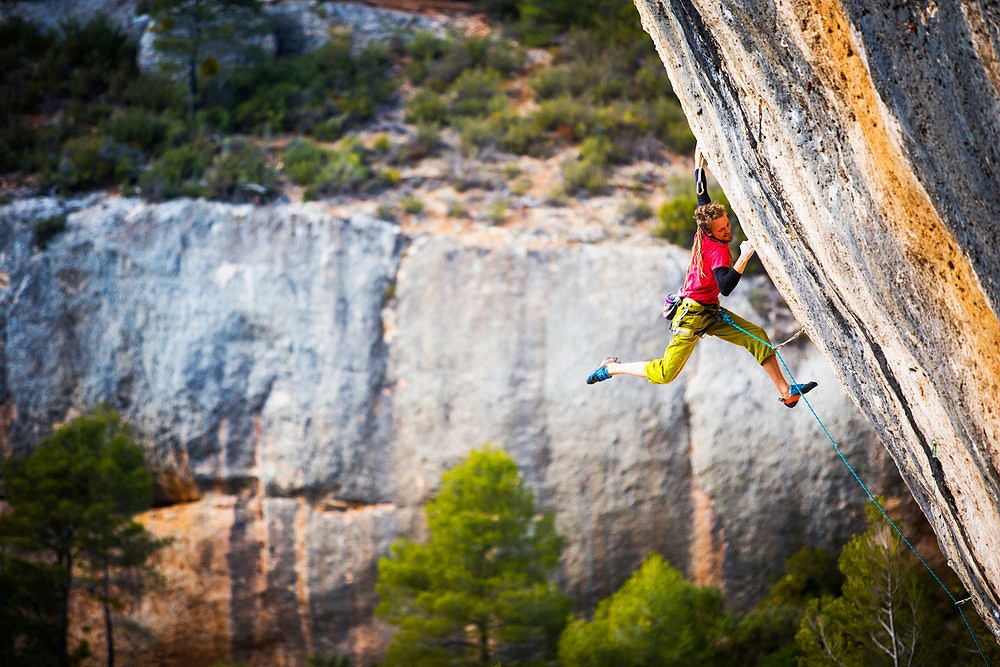 Adam Karpierz is climbing in Margalef  © Adam Kokot