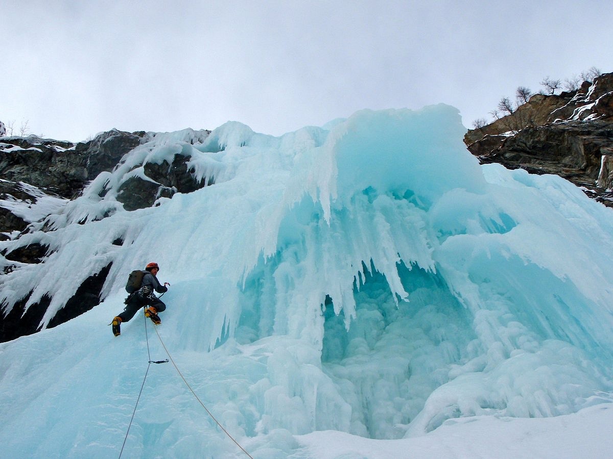 Crazy ice formations on yet another many starred route  © James Booth