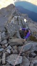 The last scrambling section on Cyfrwy arete