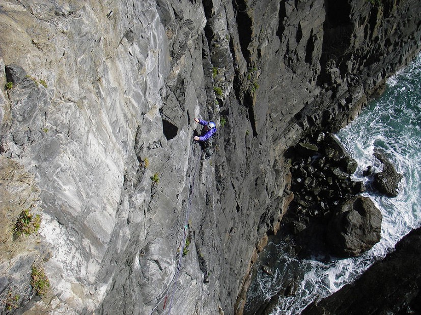 Sense of doubt, Tim climbing pitch 2  © Pat Littlejohn