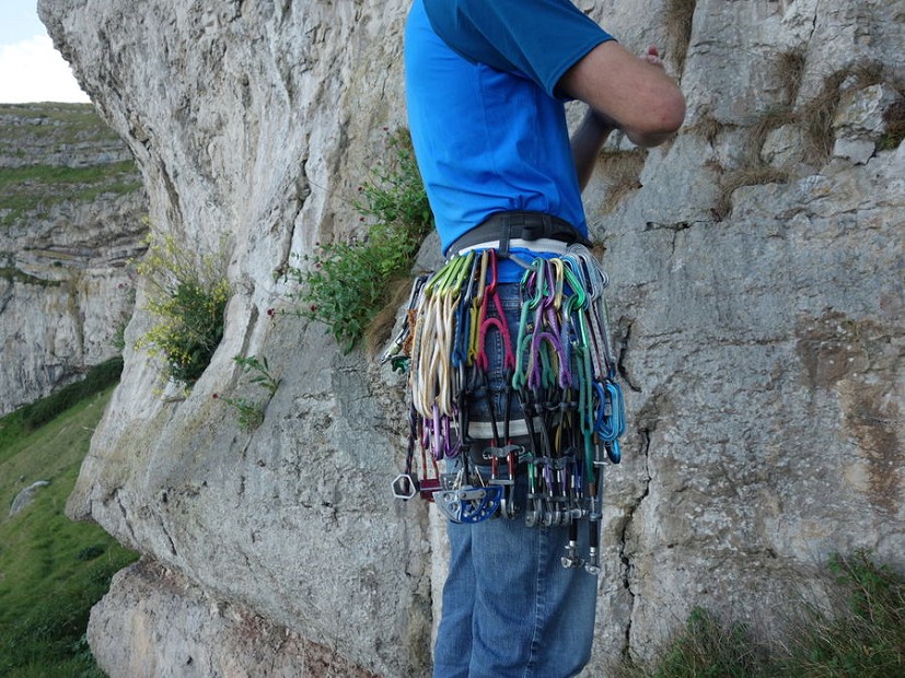 There's enough space on the gear loops to fit everything you'll need for big adventurous routes  © Tom Ripley