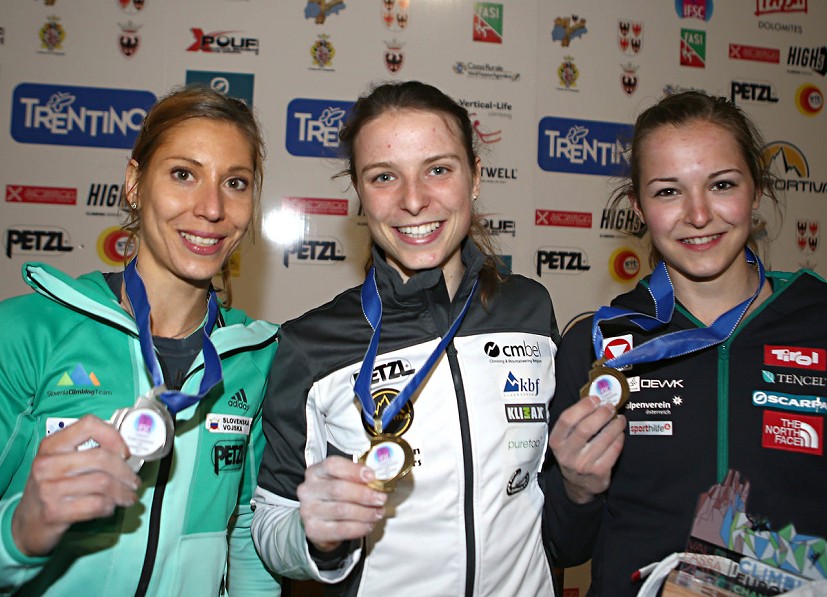 Women's podium: Markovic, Verhoeven, Pilz  © Newspower.it