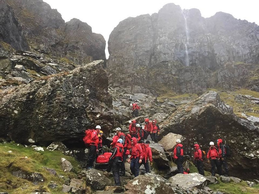 Carrying a casualty in the mountains is a massive undertaking  © Llanberis Mountain Rescue Team
