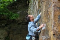 'Cowboy' Andy takes on Lundy Boy 6b at Tirpentwys