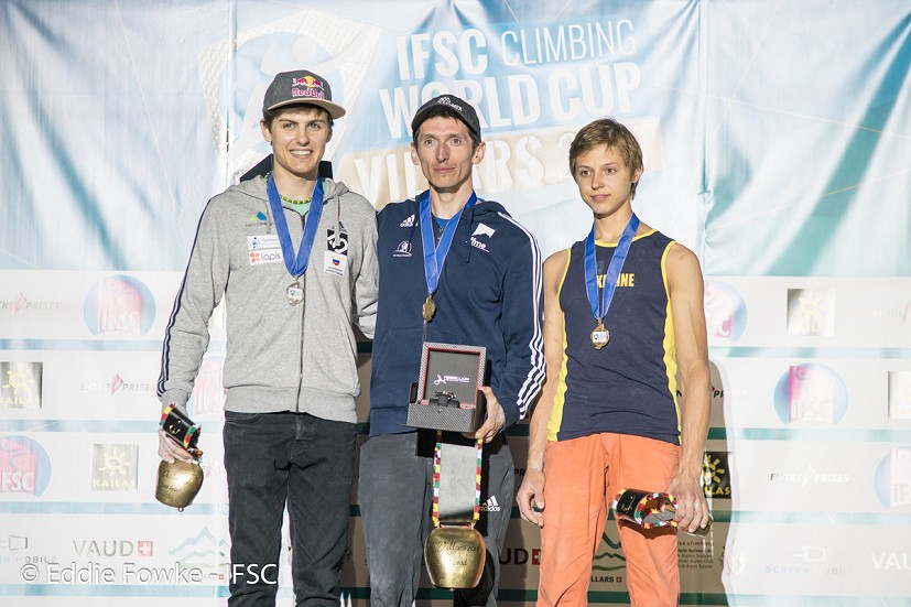 Men's winners: Skofic, Desgranges, Samoilov  © Eddie Fowke/IFSC