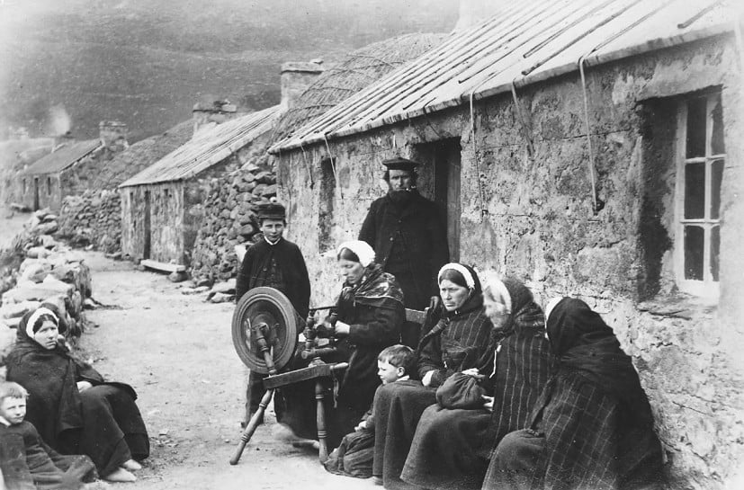 St Kilda Gillies family on Main Street, 1890s  © National Trust for Scotland