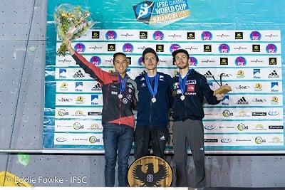 Men's podium - Briançon  © Eddie Fowke/IFSC