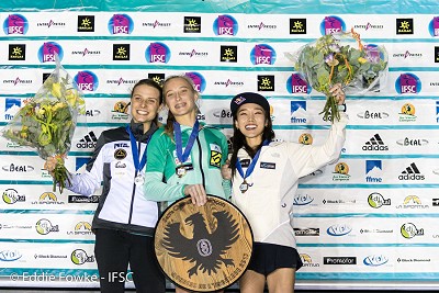 The women's podium - Briançon  © Eddie Fowke/IFSC