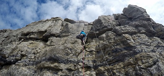 Onsight lead on High Street at Subluminal. A great route to practice placement.   © Michael Hellyer