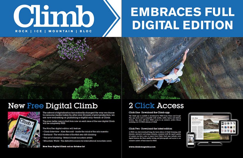The new digital version of Climb will be available for free online  © Climb