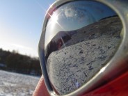 Reflection in Simons Glasses at Stanage on Boxing Day in the SNOW!!!!