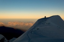 Shadow of Mont Blanc across Chamonix valley