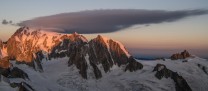 Early morning sun hitting Mont Blanc