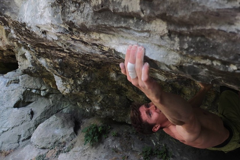 Alex trying not to hurt his fingers at 'The Tor.'  © Alex Barrows