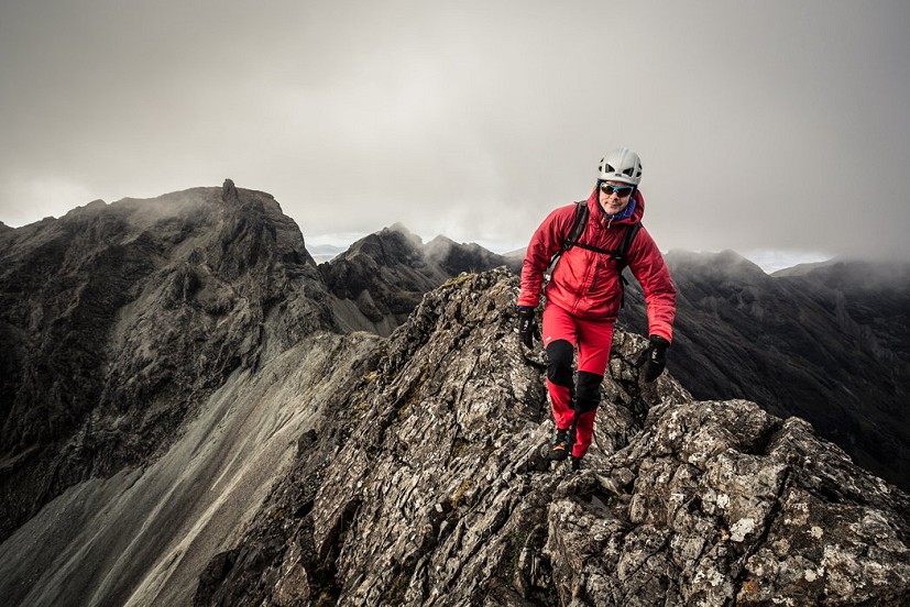 Guy Steven on the very grey Cuillin Ridge, resolutely not wearing black   © Nadir Khan