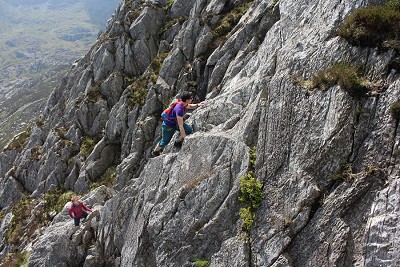 Great holds and excellent friction give Bastow Buttress the feel of Tryfan's more famous rock climbs  © Rachel Crolla & Carl McKeating