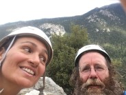 Steph and Joe Curley, climber's trail, Tahquitz, California, Aug. 2017
