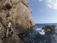 Only 346 metres to go! The beginning of the Firestarter Traverse DWS at Cala del Moraig